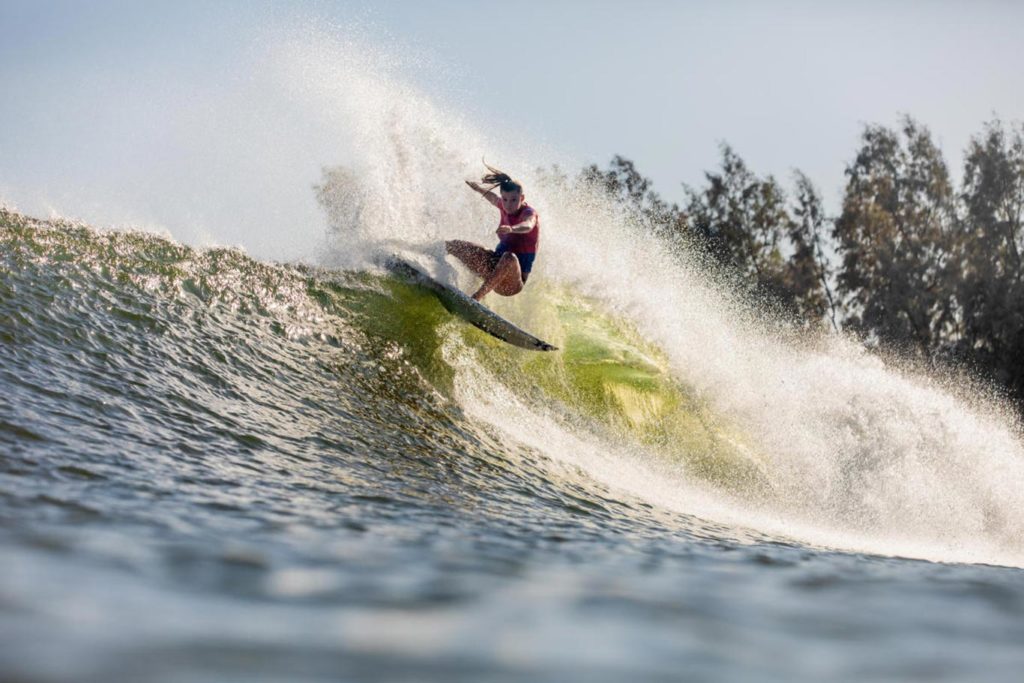 Lakey Peterson with a re-entry at the surf ranch