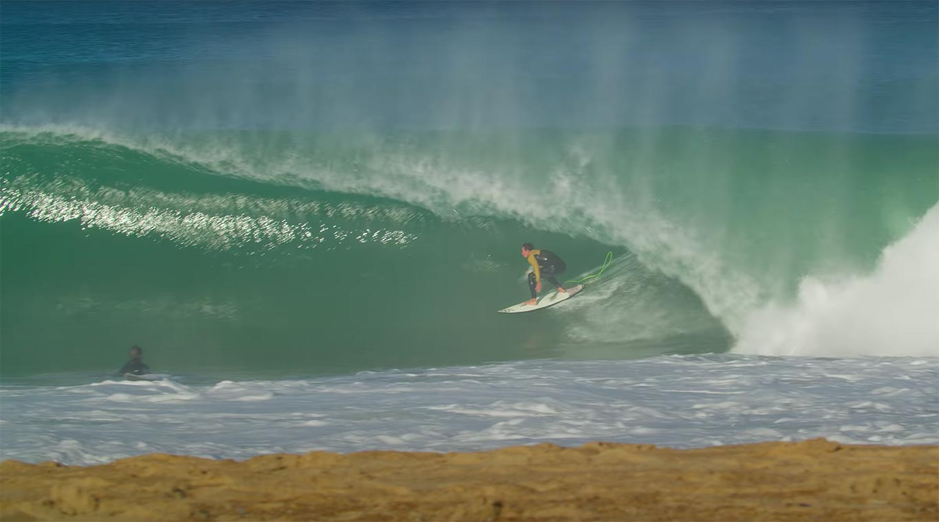 A French beachbreak unloads on a lucky surfer
