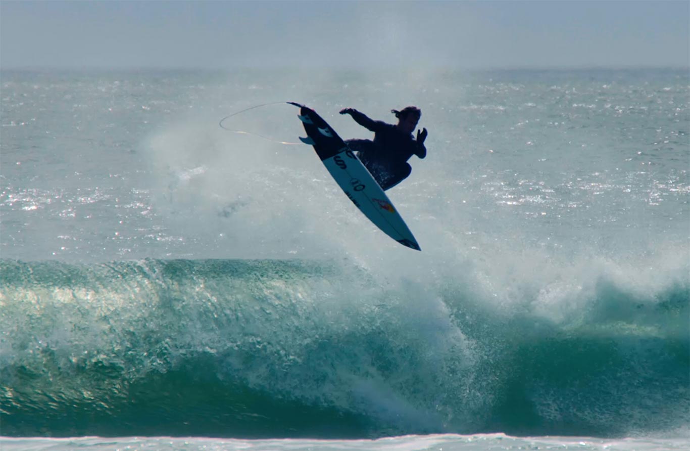 Jordy Smith doing an air reverse in his hometown of South Africa
